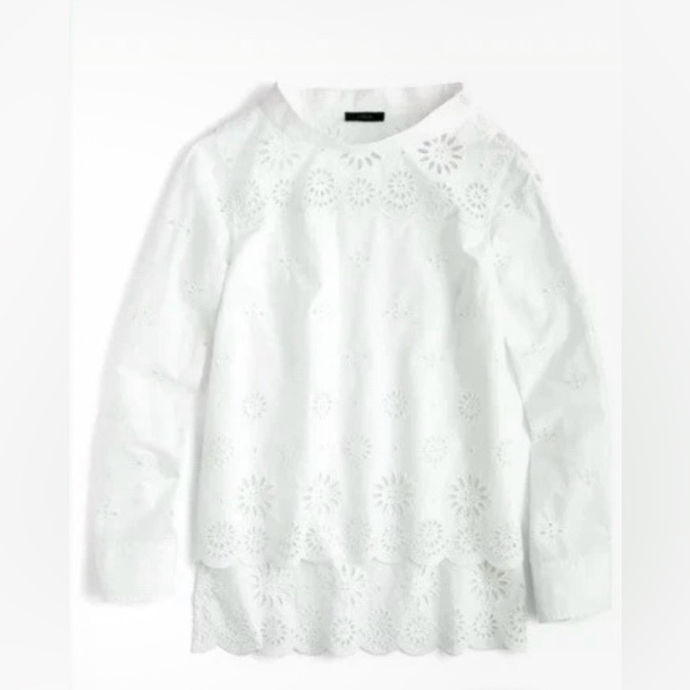 J. Crew Kids White Eyelet Blouse